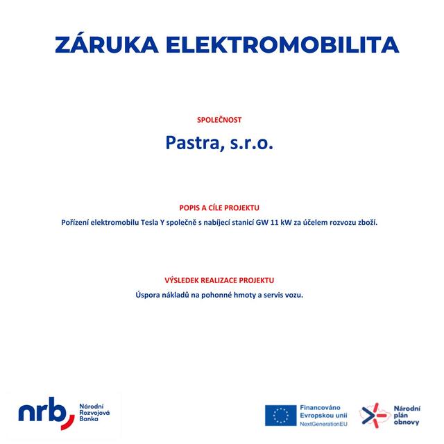 Publicita elektromobilita Tesla Y + nabíjecí stanice